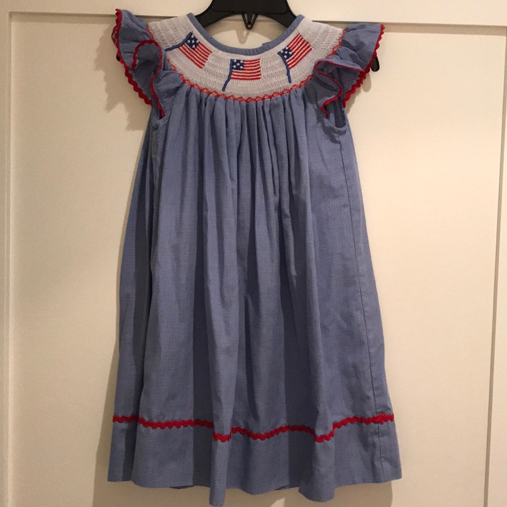 Candyland American Flag Smocked Dress